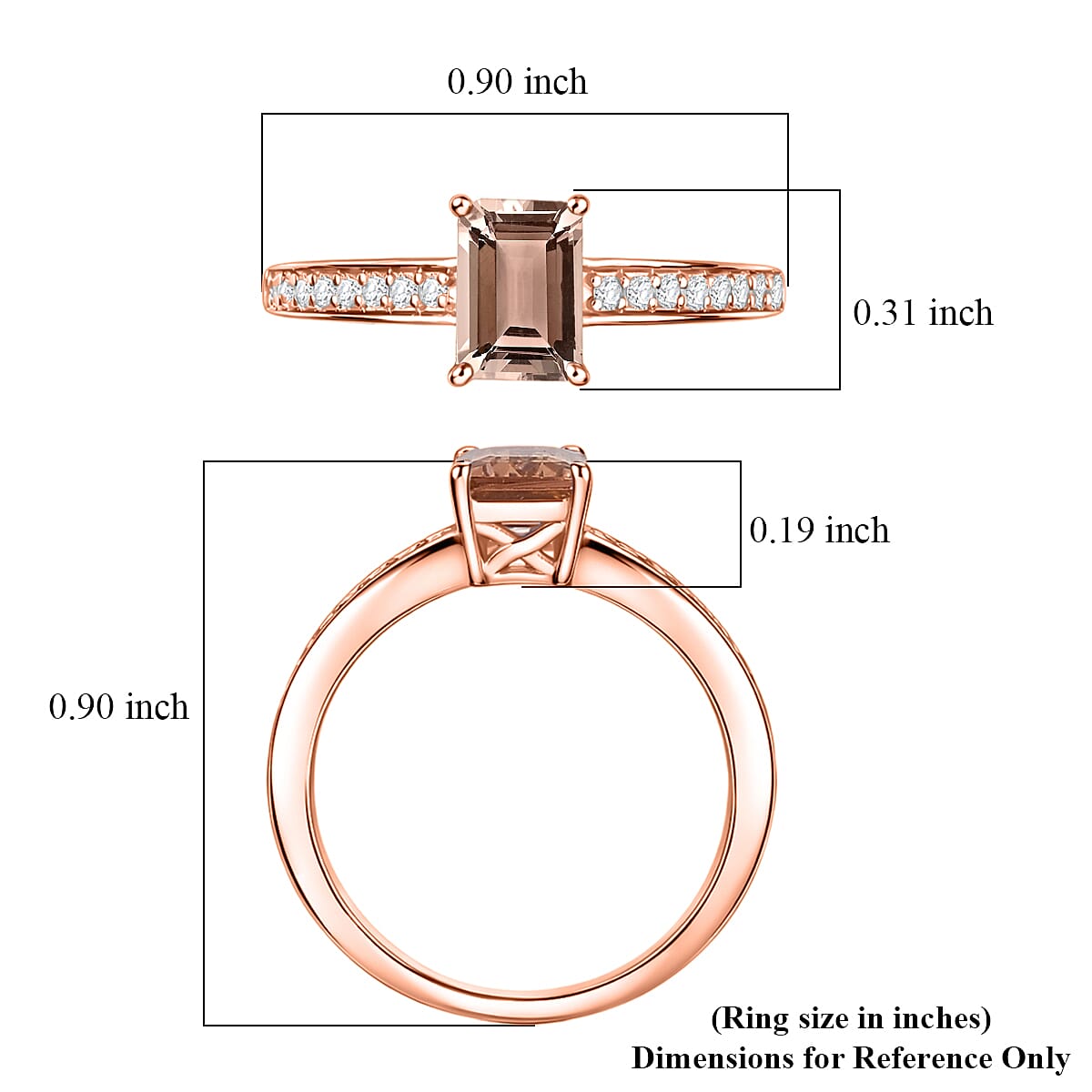 Luxoro AAA Marropino Morganite and Diamond I2 1.04 ctw Ring in 14K Rose Gold (Size 6.0) image number 5