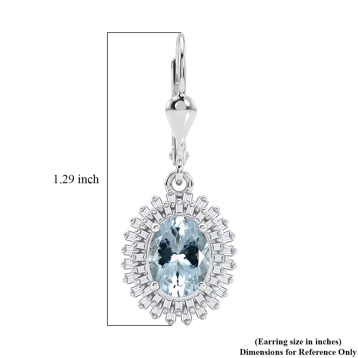 D'Joy Premium Mangoro Santo Aquamarine and Diamond 2.75 ctw Daisy Flower Earrings in Rhodium Over Sterling Silver