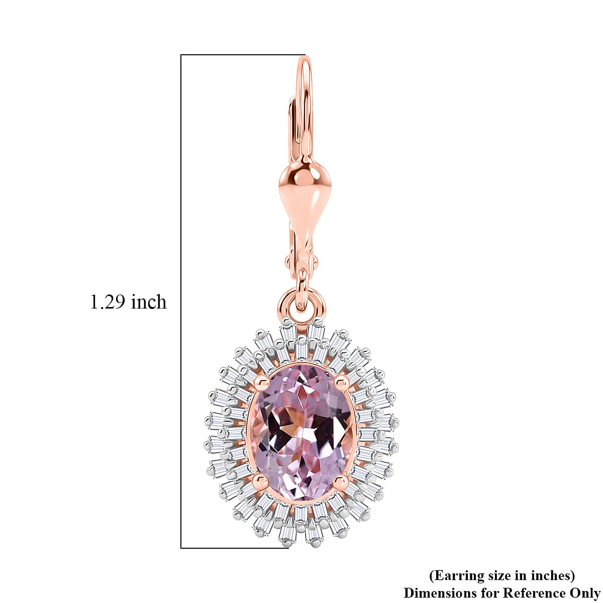 D'Joy Premium Martha Rocha Kunzite and Diamond 4.00 ctw Daisy Flower Earrings in 18K Vermeil Rose Gold Over Sterling Silver image number 5