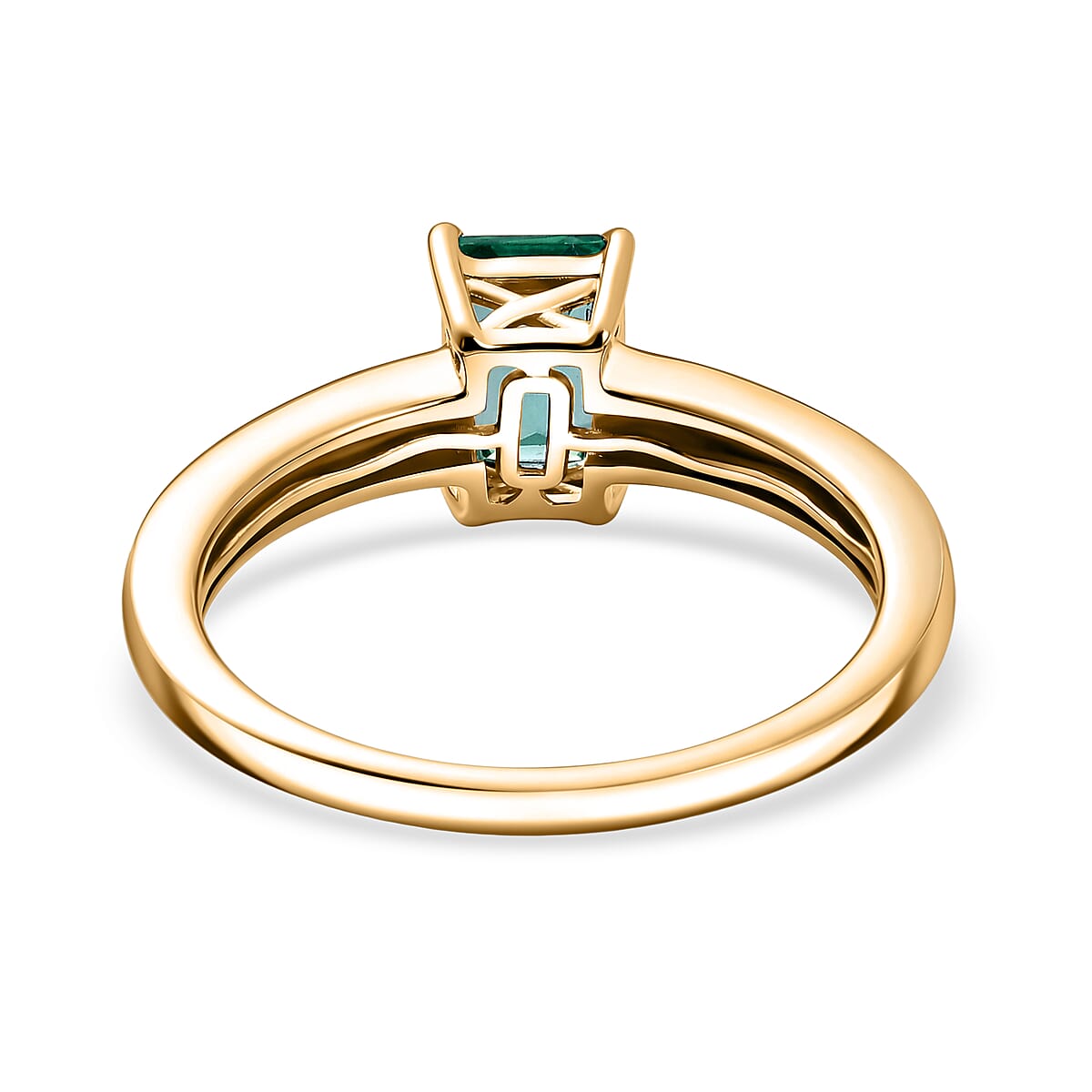 Luxoro AAA Kagem Zambian Emerald and Diamond I2 1.25 ctw Ring in 14K Yellow Gold (Size 7.0) image number 4