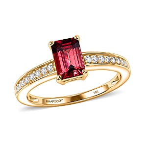 Rhapsody AAAA Ouro Fino Rubellite and Diamond G-H SI 1.25 ctw Ring in 18K Yellow Gold (Size 11.0)