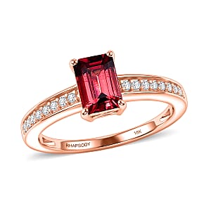 Rhapsody AAAA Ouro Fino Rubellite and Diamond G-H SI 1.25 ctw Ring in 18K Rose Gold (Size 8.0)