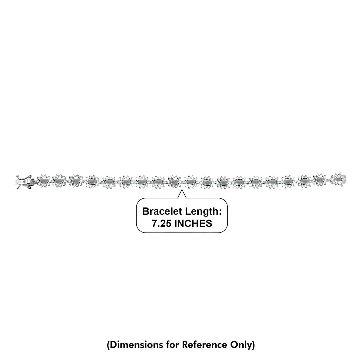 D'Joy Premium Narsipatnam Alexandrite and White Zircon 8.80 ctw Bracelet in Rhodium Over Sterling Silver (7.25 In) image number 4