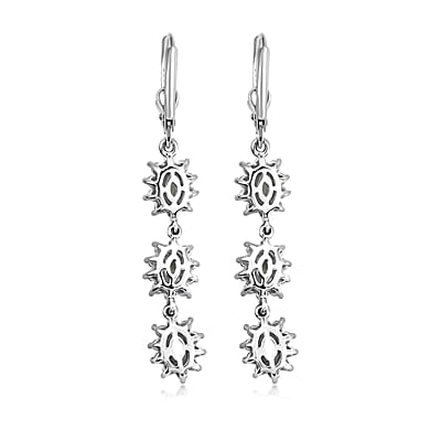 D'Joy Premium Narsipatnam Alexandrite and White Zircon 2.90 ctw Twinkling Starlight Earrings in Rhodium Over Sterling Silver