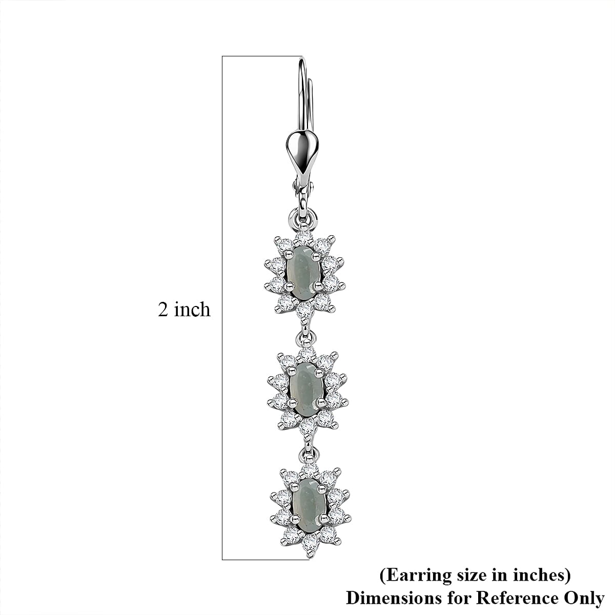 D'Joy Premium Narsipatnam Alexandrite and White Zircon 2.90 ctw Twinkling Starlight Earrings in Rhodium Over Sterling Silver image number 5