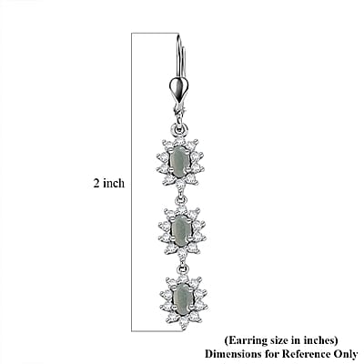 D'Joy Premium Narsipatnam Alexandrite and White Zircon 2.90 ctw Twinkling Starlight Earrings in Rhodium Over Sterling Silver