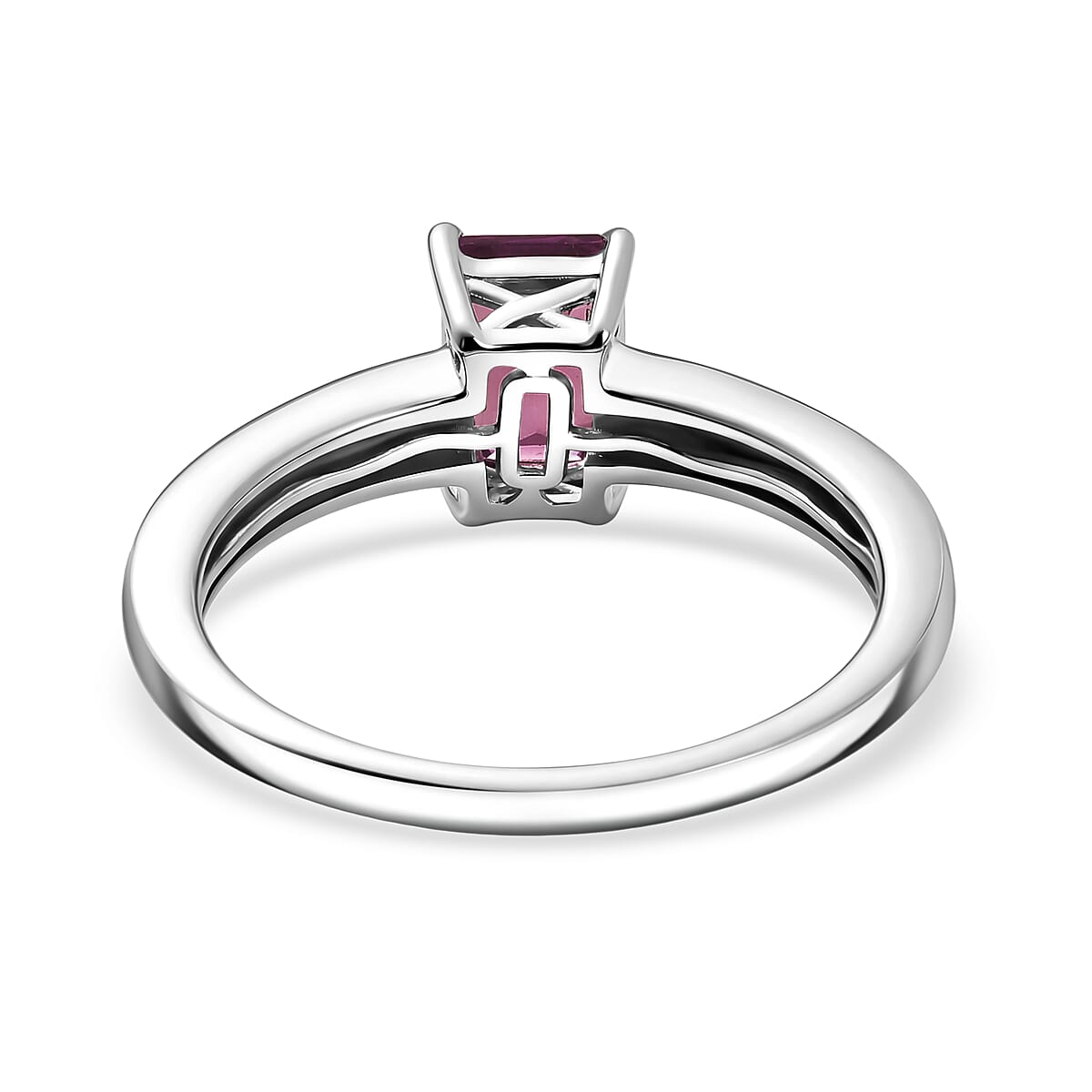 Rhapsody AAAA Ouro Fino Rubellite and Diamond G-H SI 1.25 ctw Ring in 18K White Gold (Size 5.0) image number 4