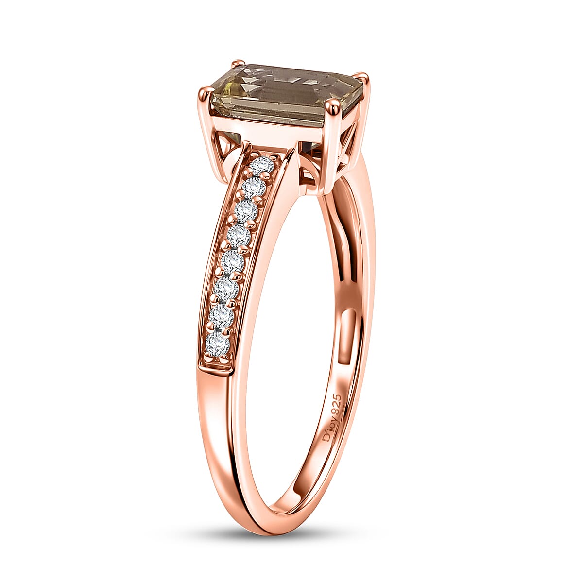 D'Joy AAA Turkizite and Diamond 1.35 ctw Ring in 18K Vermeil Rose Gold Over Sterling Silver (Size 10.5) image number 3
