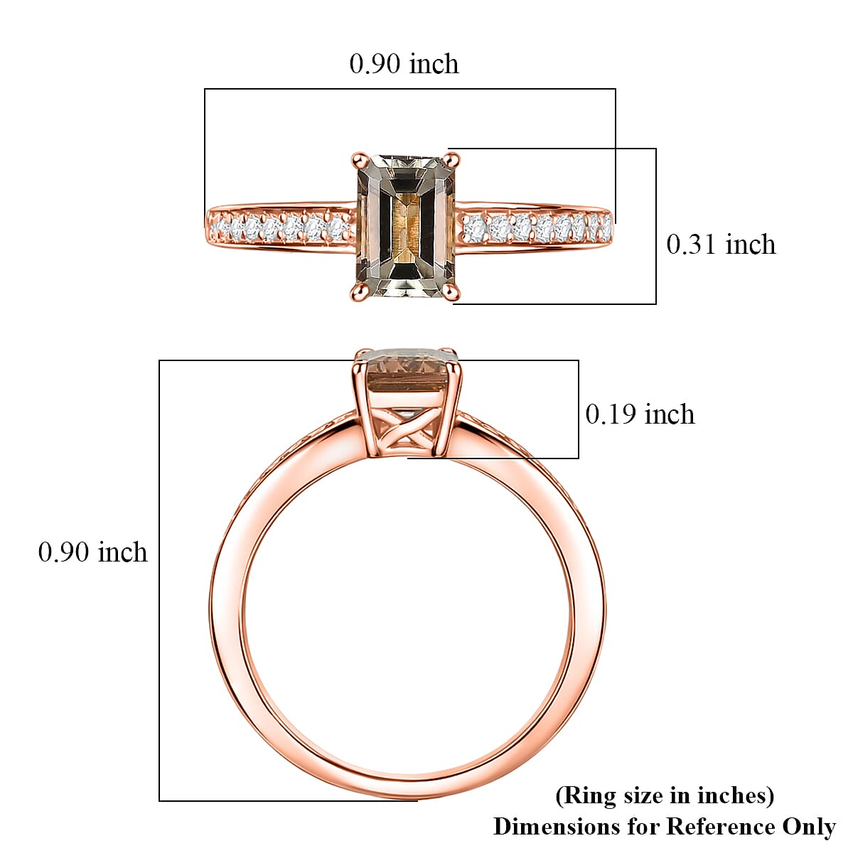 D'Joy AAA Turkizite and Diamond 1.35 ctw Ring in 18K Vermeil Rose Gold Over Sterling Silver (Size 12.0) image number 5