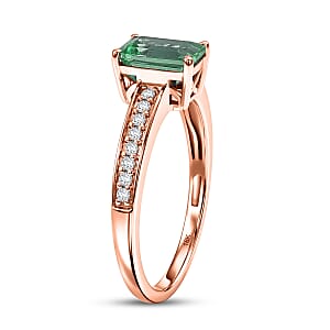 Rhapsody AAAA Kagem Zambian Emerald and Diamond G-H SI 1.25 ctw Ring in 18K Rose Gold (Size 4.0)