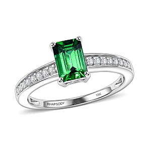 Rhapsody AAAA Kagem Zambian Emerald and Diamond G-H SI 1.25 ctw Ring in 18K White Gold (Size 8.5)