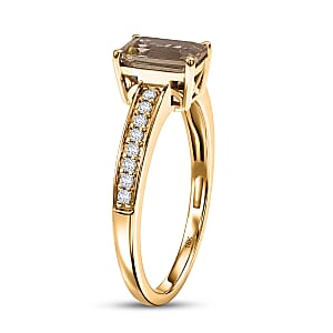 Rhapsody AAA Turkizite and Diamond G-H SI 1.35 ctw Ring in 18K Yellow Gold (Size 10.5)