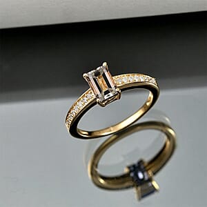 Rhapsody AAA Turkizite and Diamond G-H SI 1.35 ctw Ring in 18K Yellow Gold (Size 11.5)