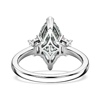 Luxuriant Lab Grown Green Diamond IR and Lab Grown Diamond VS 3.00 ctw Celestial Green Spark Ring in 950 Palladium (Size  5.0)