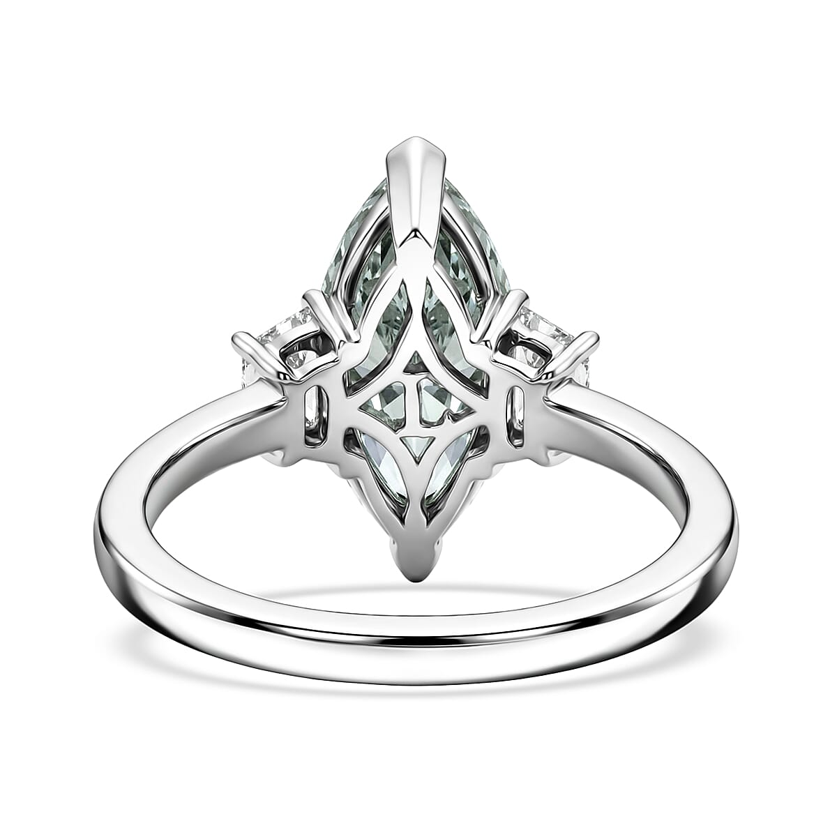 Luxuriant Lab Grown Green Diamond and Lab Grown Diamond VS 3.00 ctw Ring in 950 Palladium (Size 7.0) image number 4