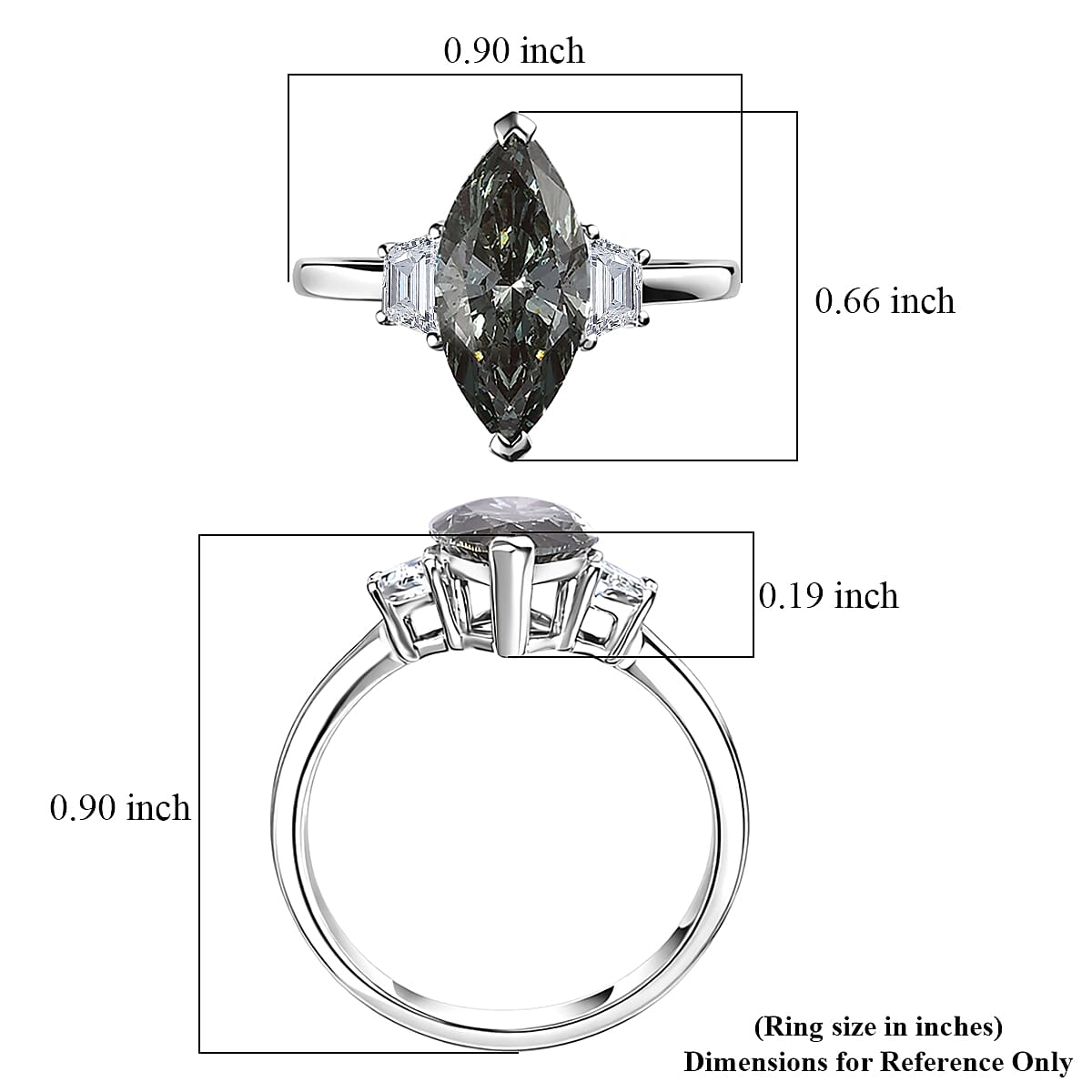 Luxuriant Lab Grown Green Diamond and Lab Grown Diamond VS 3.00 ctw Ring in 950 Palladium (Size 7.0) image number 5
