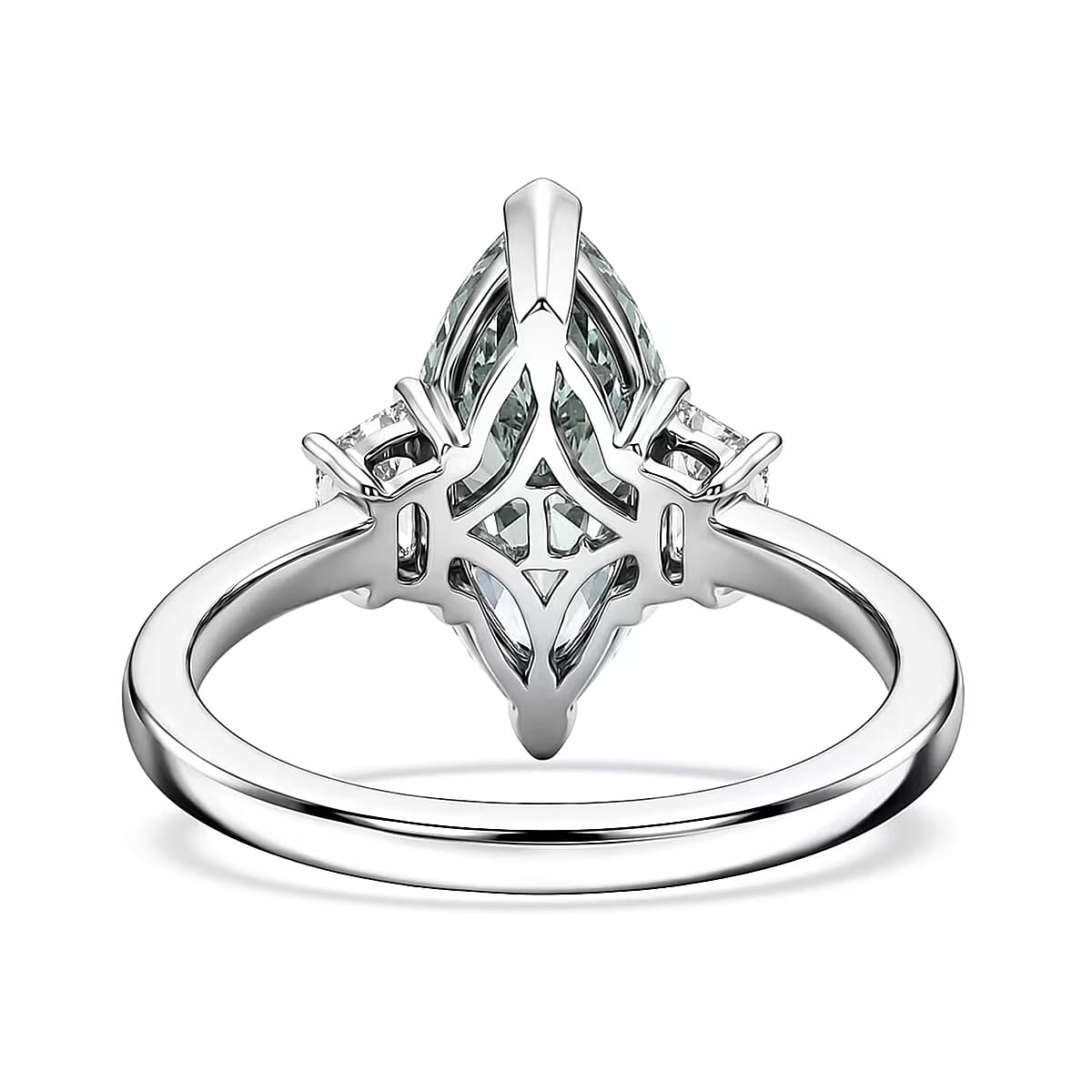 950 Palladium Luxuriant Lab Grown Green Diamond (IR) and Lab Grown Diamond (VS) Ring (Size 7.0) 3.00 ctw image number 7