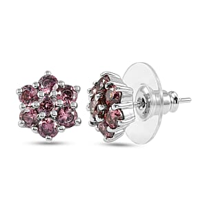 EverTrue Simulated Orchid Diamond Solitaire Stud Earrings in Stainless Steel
