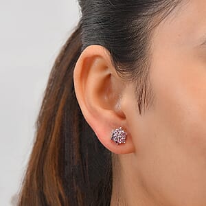EverTrue Simulated Orchid Diamond Solitaire Stud Earrings in Stainless Steel