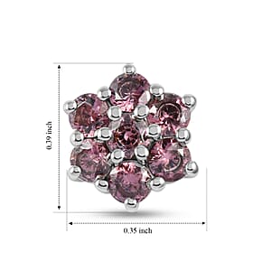 EverTrue Simulated Orchid Diamond Solitaire Stud Earrings in Stainless Steel