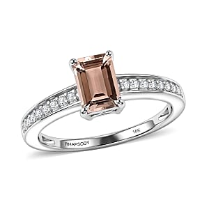 Rhapsody AAA Marropino Morganite and Diamond G-H SI 1.04 ctw Ring in 18K White Gold (Size 6.0)