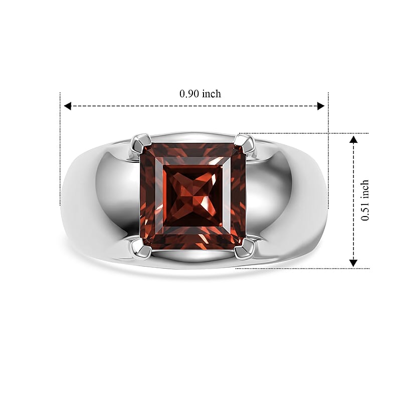 EverTrue Mozambique Garnet 3.10 ctw Solitaire Ring in Platinum Bond (Size 7.0)