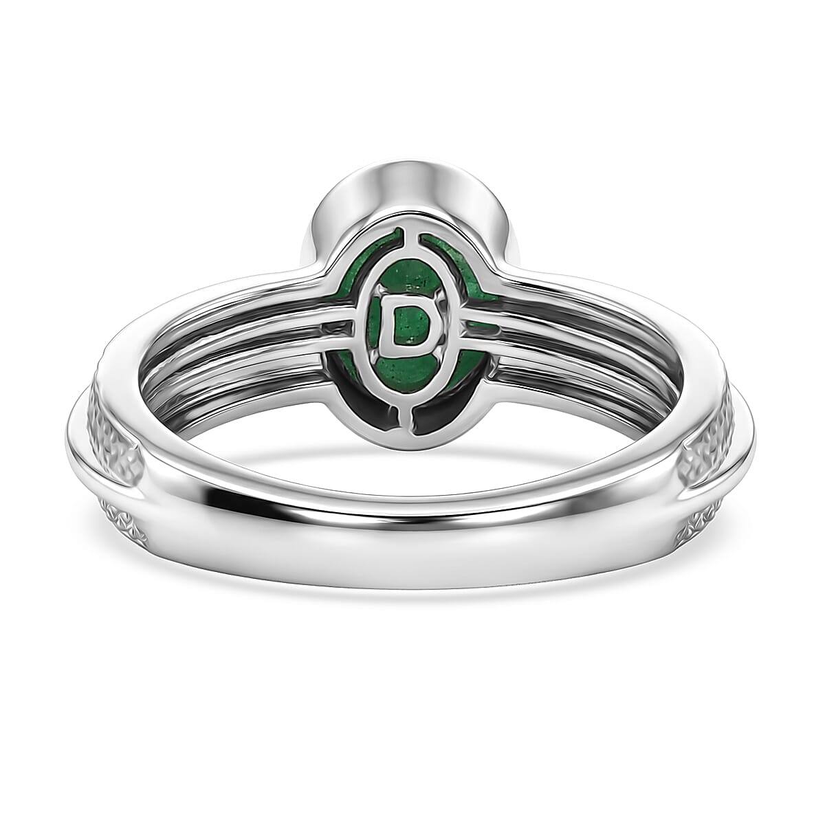 D'Joy Socoto Emerald 1.30 ctw Solitaire Ring in Platinum Over Sterling Silver (Size  6) 1.