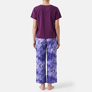 La Marey Purple Tops and Flowy Wide Leg Pants - One Size Fits Most