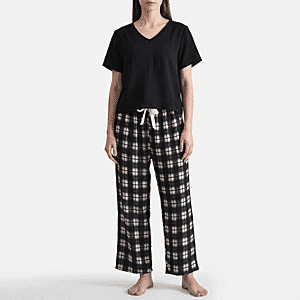 La Marey Black Tops and Flowy Wide Leg Pants - One Size Fits Most