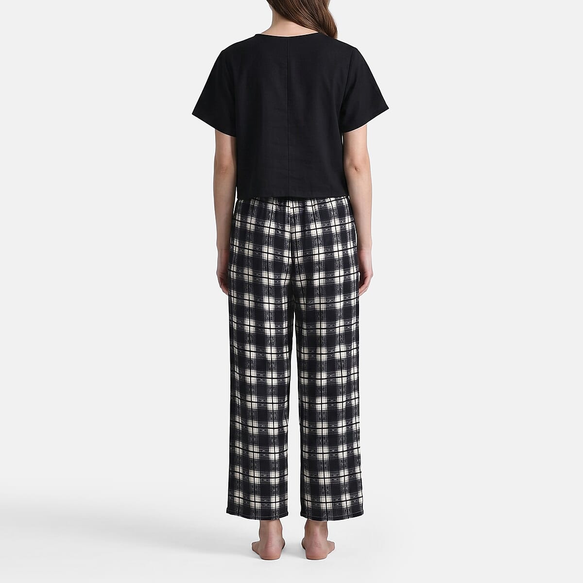 La Marey Black Tops and Flowy Wide Leg Pants - One Size Fits Most image number 1