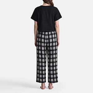 La Marey Black Tops and Flowy Wide Leg Pants - One Size Fits Most