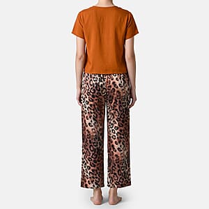 La Marey Brown Tops and Flowy Wide Leg Pants - One Size Fits Most