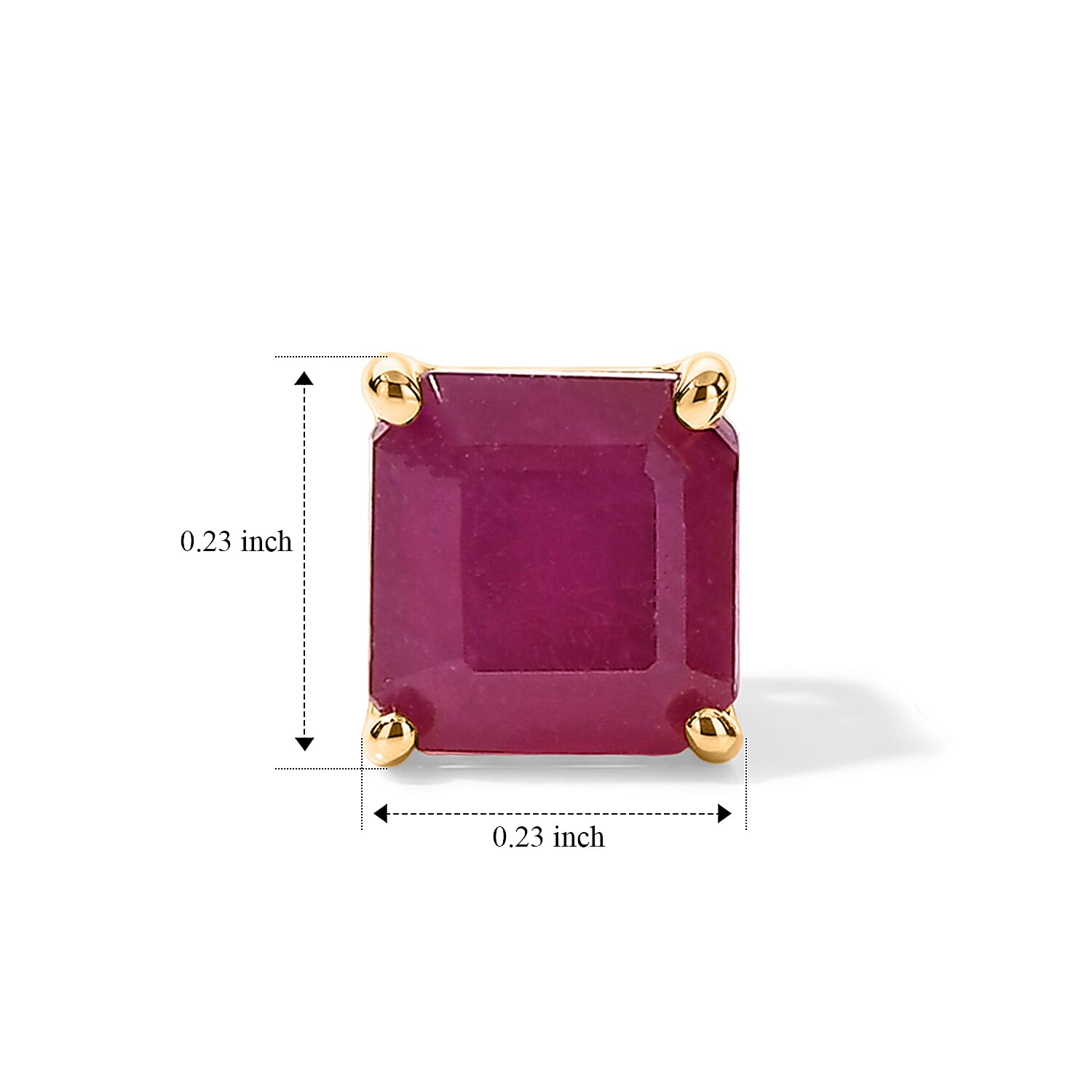 D'Joy Niassa Ruby (FF) 3.60 ctw Earrings in 18K Vermeil Yellow Gold Over Sterling Silver