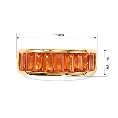 D'Joy AAAA Jalisco Fire Opal 1.40 ctw Band Ring in 18K Vermeil Yellow Gold Over Sterling Silver (Size 6.0)