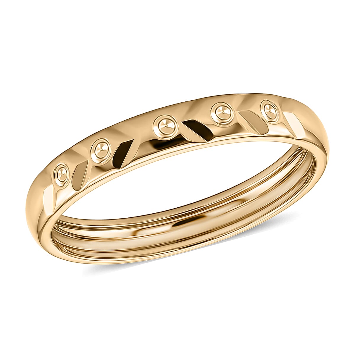 Diamond-cut Band Ring in 10K Yellow Gold (Size 10.0) 1.25 Grams