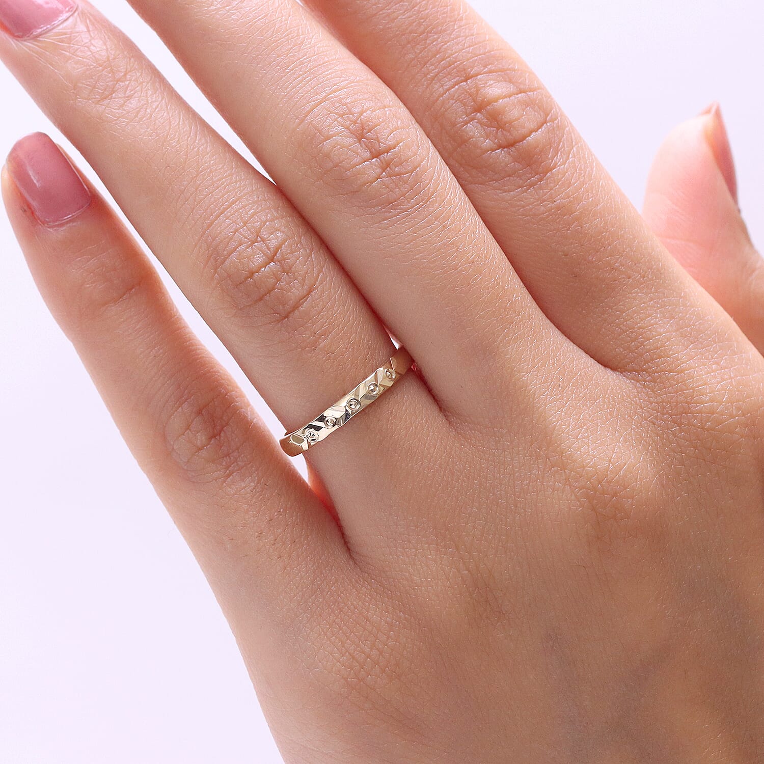 Diamond-cut Band Ring in 10K Yellow Gold (Size 10.0) 1.25 Grams