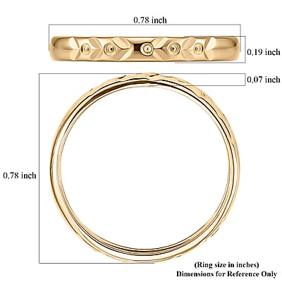 Diamond-cut Band Ring in 10K Yellow Gold (Size 10.0) 1.25 Grams
