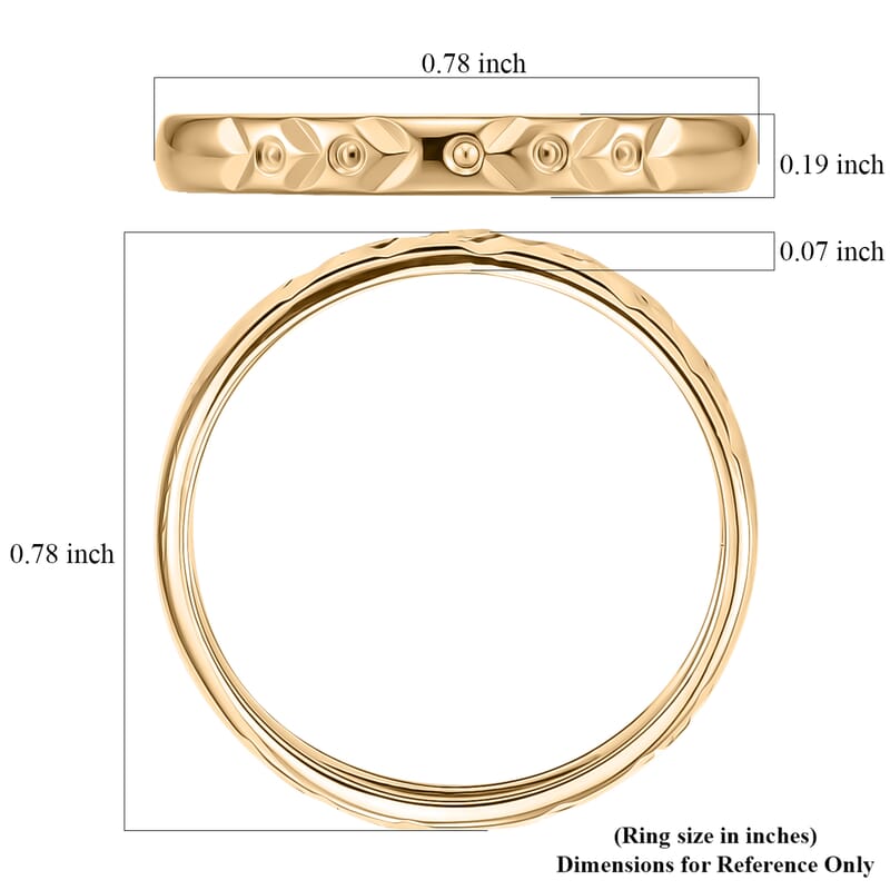 Doorbuster Diamond-cut Band Ring in 10K Yellow Gold (Size 10.0) 1.25 Grams