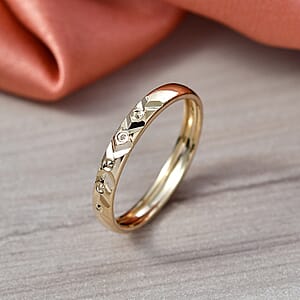 10K Yellow Gold Diamond-cut Band Ring (Size 6.0) (1.3 g)