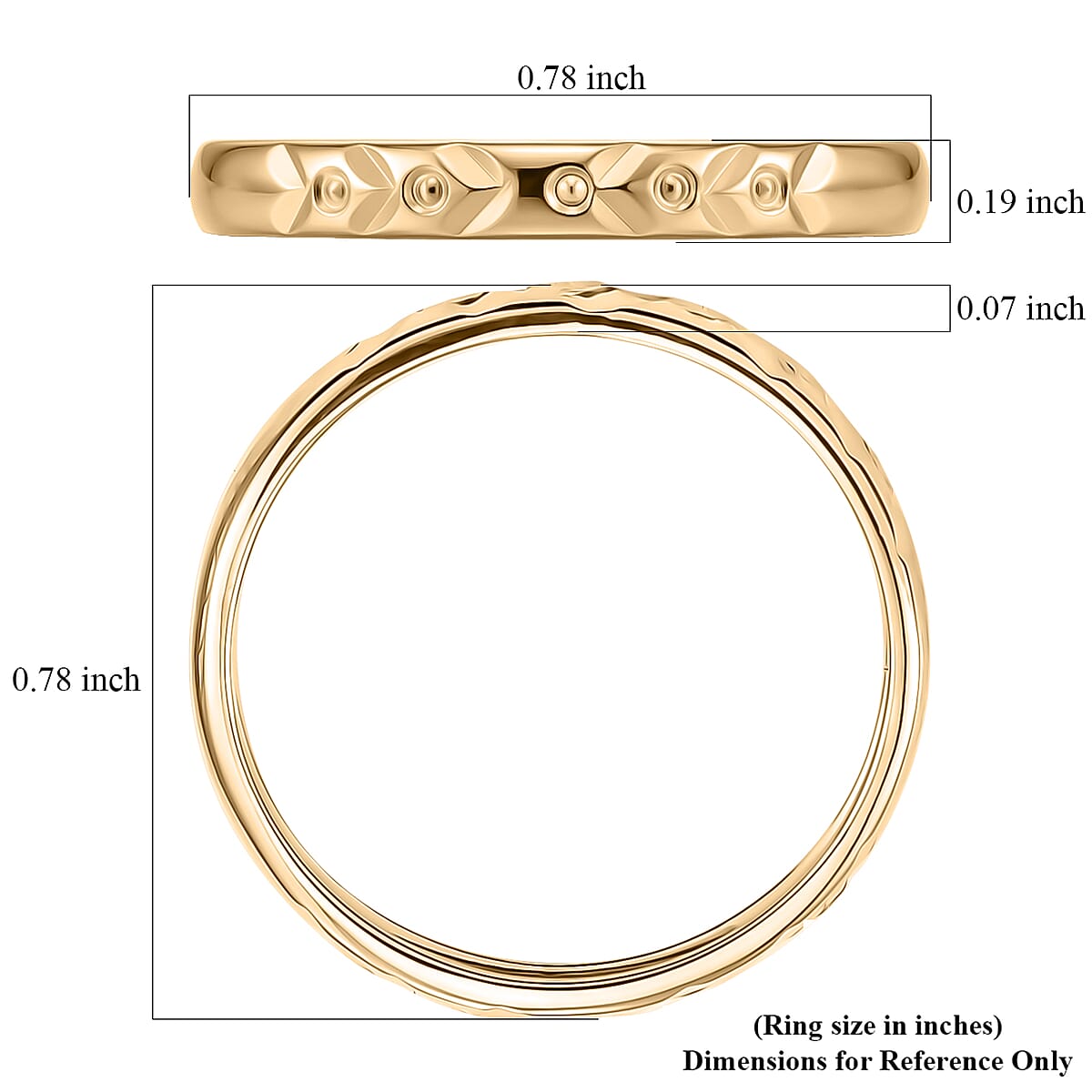 10K Yellow Gold Diamond-cut Band Ring (Size 6.0) (1.3 g) image number 5