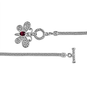 Bali Legacy Niassa Ruby (FF) 1.20 ctw Bracelet with Butterfly Charm in Sterling Silver (8.00 In)