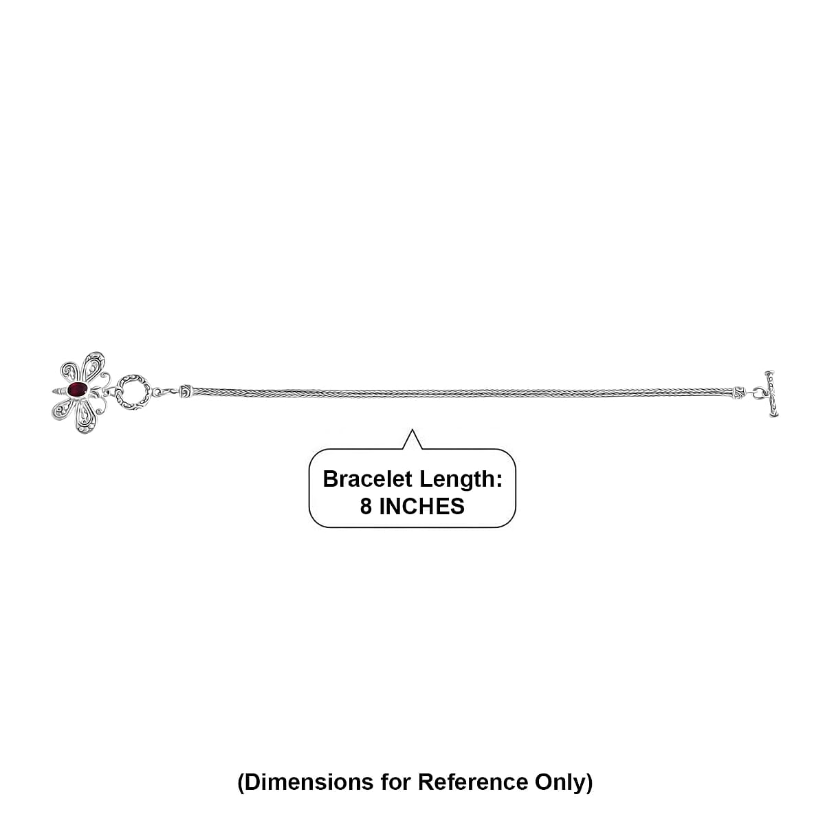 Bali Legacy Niassa Ruby (FF) 1.20 ctw Bracelet with Butterfly Charm in Sterling Silver (8.00 In) image number 4