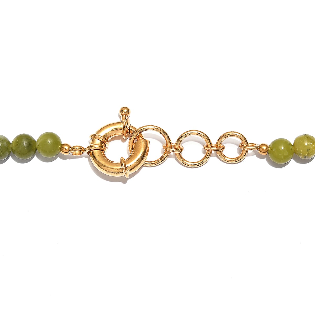 EverTrue Rhyolite Jasper and Nephrite Jade 330.00 ctw Beaded Necklace (18-19 Inches) in 18K YG Plated image number 4