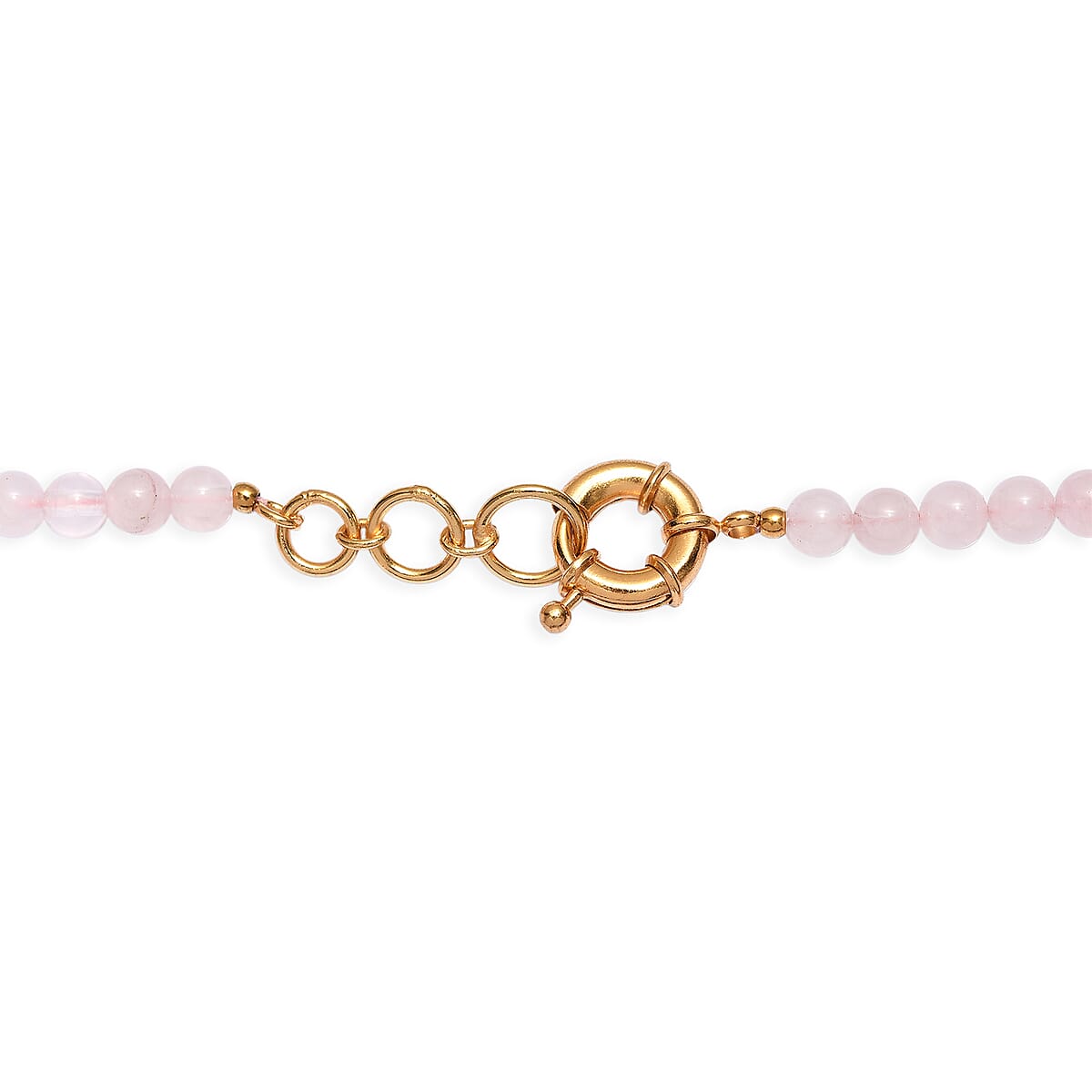 EverTrue Galilea Rose Quartz 355.00 ctw Beaded Necklace (18-19 Inches) in 18K YG Plated image number 4