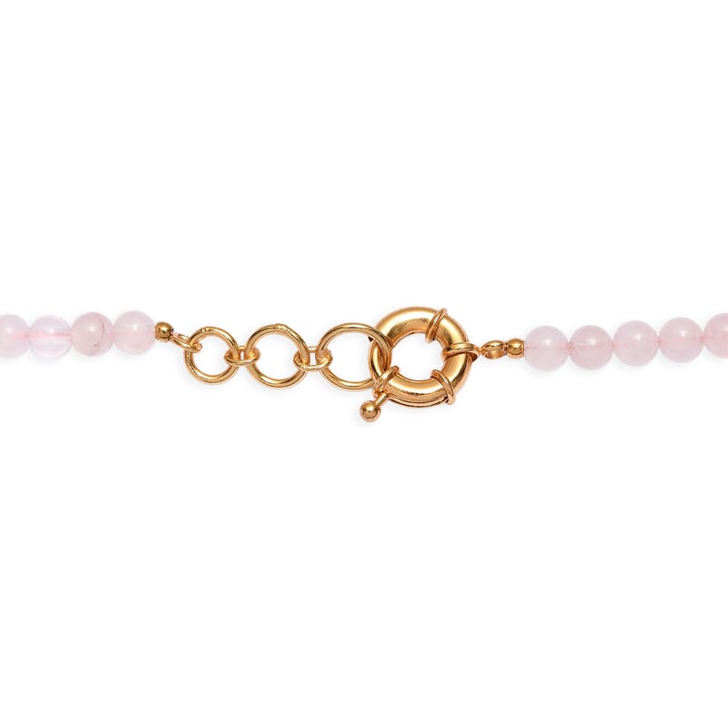EverTrue Galilea Rose Quartz 355.00 ctw Beaded Necklace (18-19 Inches) in 18K YG Plated