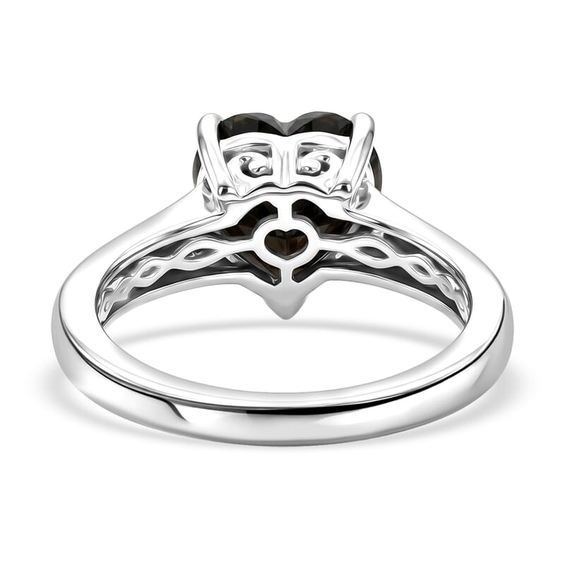 D'Joy Silver Shungite 1.25 ctw Ring in Platinum Over Sterling Silver (Size 6.0)