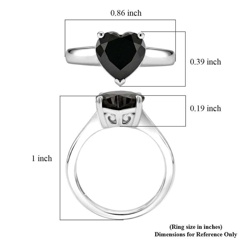 D'Joy Silver Shungite 1.25 ctw Ring in Platinum Over Sterling Silver (Size 6.0)
