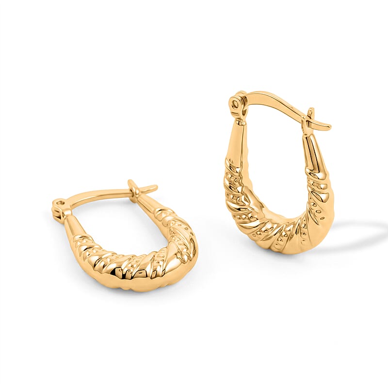 Horseshoe Hoop Earrings in 10K Yellow Gold 0.90 Grams