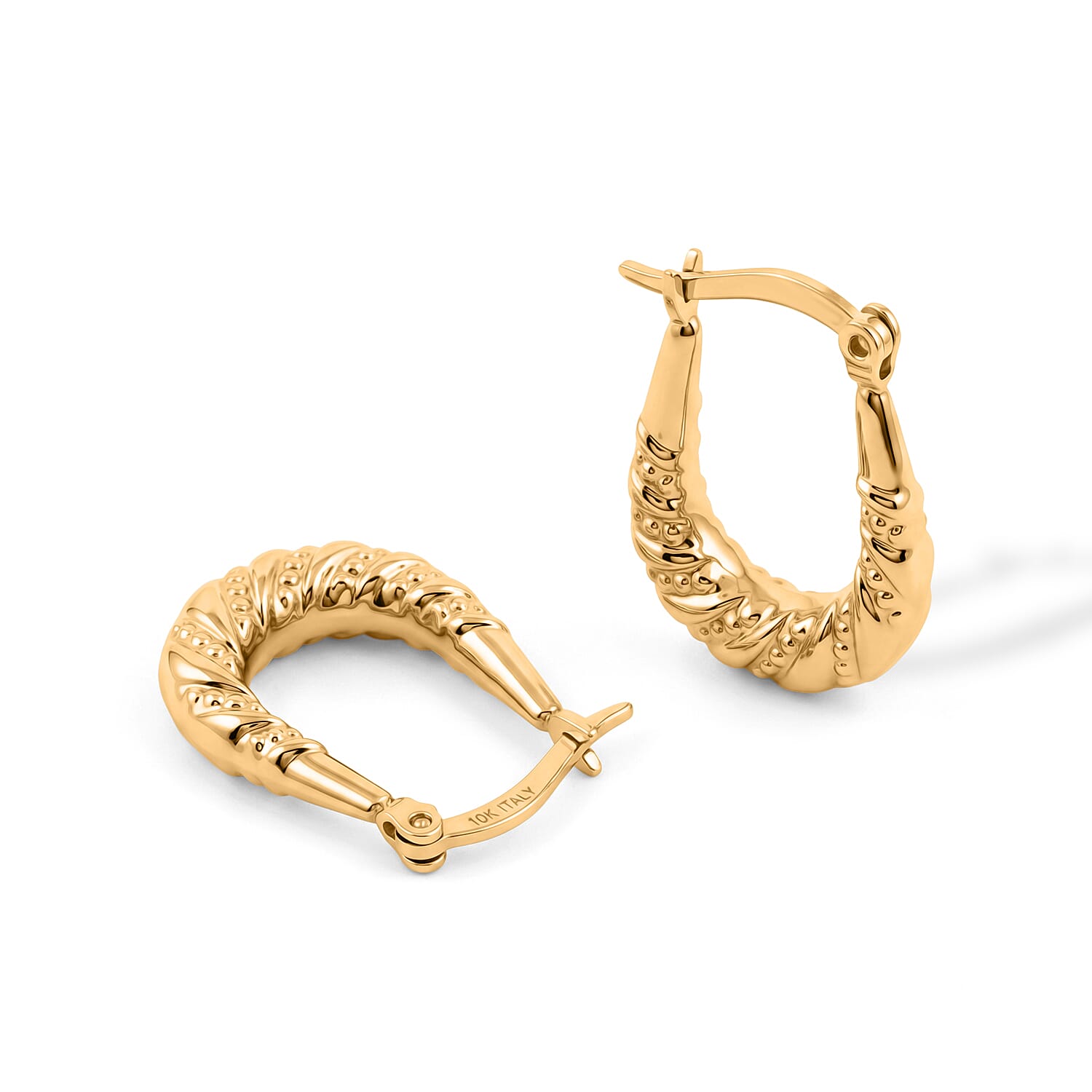 Horseshoe Hoop Earrings in 10K Yellow Gold 0.90 Grams