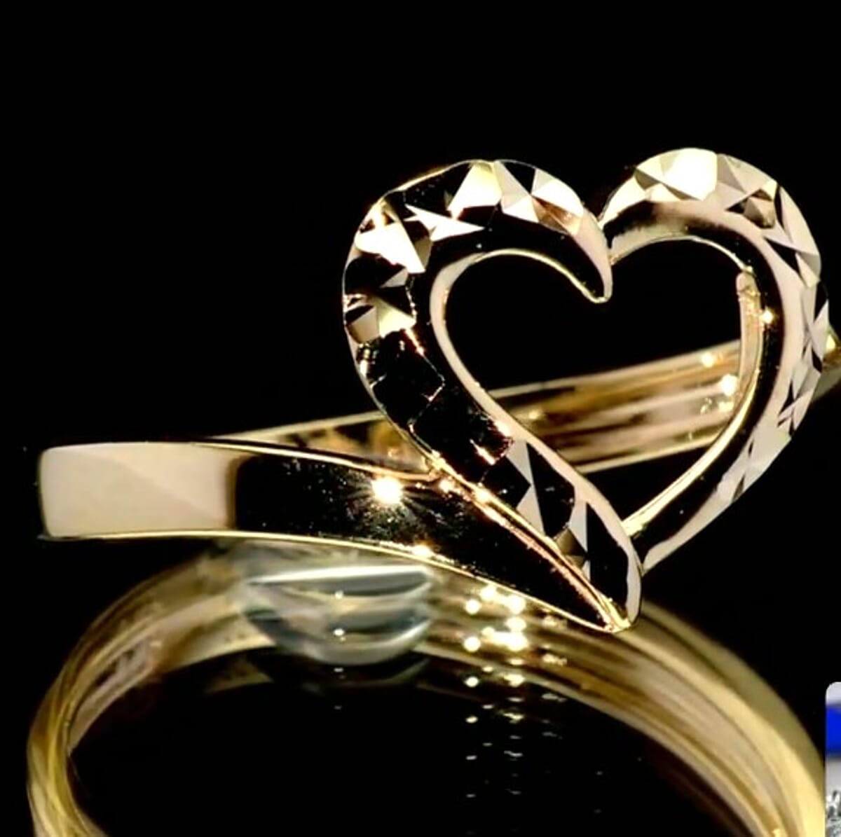 Diamond Cut Heart Ring in 10K Yellow Gold (Size 6.0) 1.50 Grams image number 2